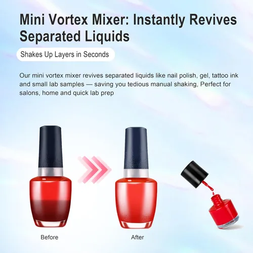 Miniatura 5 de Mezclador Mini Vortex, Agitador de Esmalte de Uñas, Agitador de Pintura y Mezclador de Pintura para Esmalte en Gel, Pinturas Acrílicas, Adhesivos