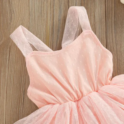 Miniatura 24 de Sasaerucure Traje de verano para bebé niña, sin mangas, mameluco de encaje tutú, mameluco de una pieza con volantes