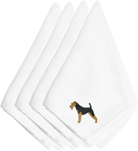 Miniatura 25 de Caroline's Treasures BB3448NPKE Affenpinscher - Juego de 4 servilletas bordadas, lavables, suaves, duraderas, servilletas de mesa para hotel