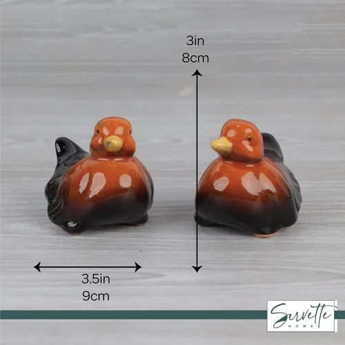 Miniatura 5 de Coctelera de cerámica para pájaros, salero y pimienta, decoración de cocina, color marrón Marrón (Brown Duck)