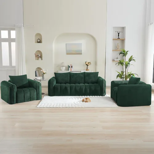 Miniatura 23 de Sofá Loveseat Sin Armazón de 66'', Sofá de 2 Plazas con Asientos Profundos Acolchados con Reposabrazos Redondeados, Sofá Nube de Pana Tapizado