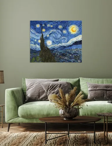 Miniatura 3 de Serie de pinturas de Vincent Van Gogh (favoritos). Reproducción de arte clásico de Van Gogh, impreso en lienzo Noche estrellada