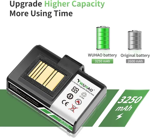 Miniatura 2 de WUHAO Batería ZQ510 [2025 actualizada] para impresora Zebra ZQ620 ZQ520 ZQ521 QLN320 QLN220 QLn220HC ZR628 ZR638 ZR658 ZR668 ZQ610 ZQ500 ZQ500