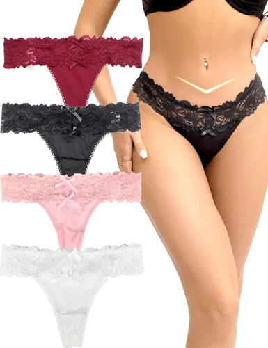 Miniatura 80 de ohyeah Tangas sexy de encaje tangas bragas de tiro bajo ropa interior para mujer de algodón entrepierna braga tangas bragas 4-18