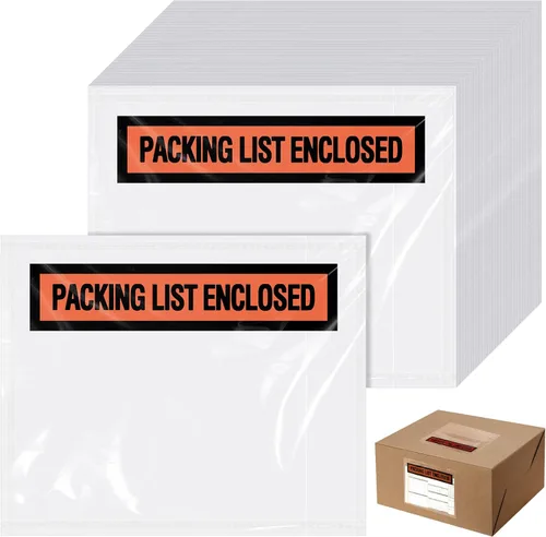Teling 1000 bolsas para sobres de embalaje, fundas transparentes autoadhesivas para etiquetas de envío, impermeables, para listas de embalaje,