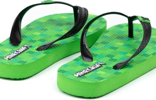 Miniatura 2 de Minecraft Creeper Flip Flops Sandals Kids Green Game Summer Shoes Sliders