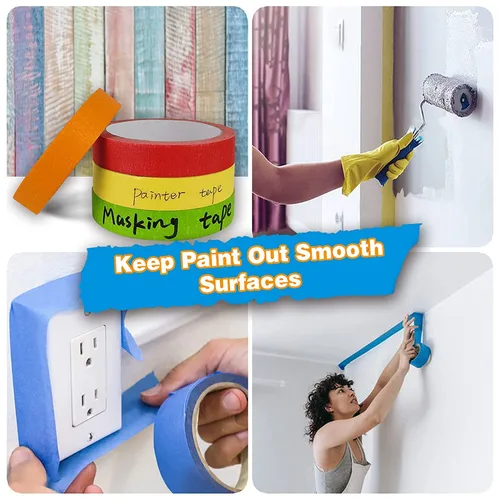 Miniatura 6 de EDSRDRUS Cinta Fina para Pintores 1/8, 1/4, 1/2 pulgada de Ancho Cinta para Pintor Cinta de Pintura, Cinta de Enmascarar, Cinta de Rayas, Cinta