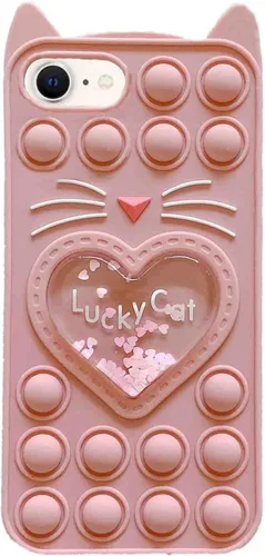 Miniatura 11 de Pop Case para iPhone 12/12 Pro, Funda de silicona con burbujas de gato negro afortunado de dibujos animados, brillo, estrellas, burbujas de arena