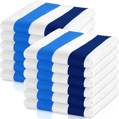 Miniatura 9 de Xinnun Juego de 12 toallas de baño, toallas de playa, de gran tamaño, 28 x 60 pulgadas, altamente absorbentes, para adultos y niños, para natación