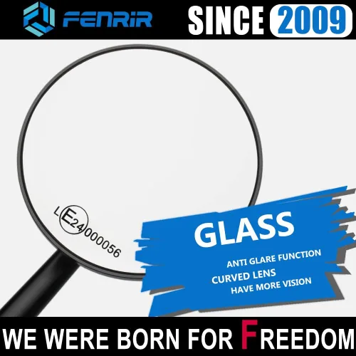 Miniatura 6 de FENRIR Emark CNC Espejos de aleación de aluminio negro para motocicleta, espejos laterales universales Cafe Racer Retro redondos antirreflejos