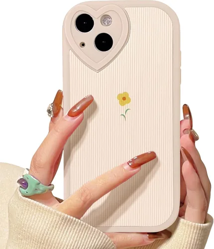 Miniatura 29 de Lovmooful Funda compatible con iPhone 13, diseño floral con lente de amor, protector de parachoques para niñas y mujeres, TPU suave a prueba