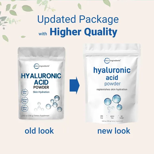 Miniatura 3 de Ácido hialurónico puro en polvo (alto peso molecular), de Micro Ingredients. Reduce las arrugas de la piel, 1