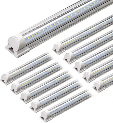 Miniatura 10 de Barrina T8 Luz LED para Taller 4 Pies, 40W 5500LM 5000K, Cubierta Transparente, Luces de Techo para Garaje, Lámpara LED en Forma de V, Luces