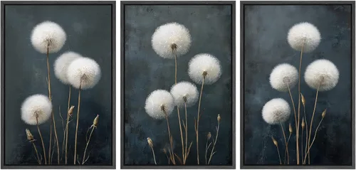 Miniatura 123 de SIGNWIN Impresión en Lienzo Enmarcado Arte de Pared Rosa Blanca Suave Floral Flores Delicadas en Floración Ilustraciones Modernas Bohemias Escénicas