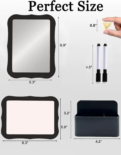 Miniatura 3 de Kit de accesorios de casillero negro para niñas, artículos esenciales de regreso a clases, 11 piezas, organizador de casillero para trabajo