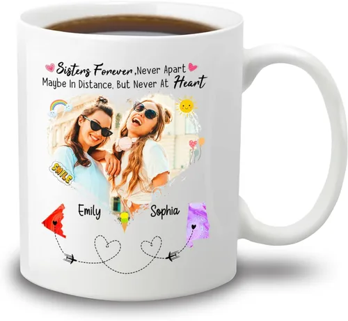 Miniatura 8 de Taza de café blanca con texto en inglés «Choose States Names», 11 tazas de 15 onzas con texto en inglés «The Love Between Father And Daughter Knows