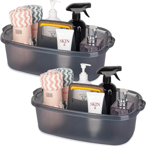 Miniatura 11 de Large Cleaning Supplies Caddy Portable Shower Basket Supply Organizer with Handle Plastic Bucket Tool Storage for Bathroom, Bedroom, Kitchen