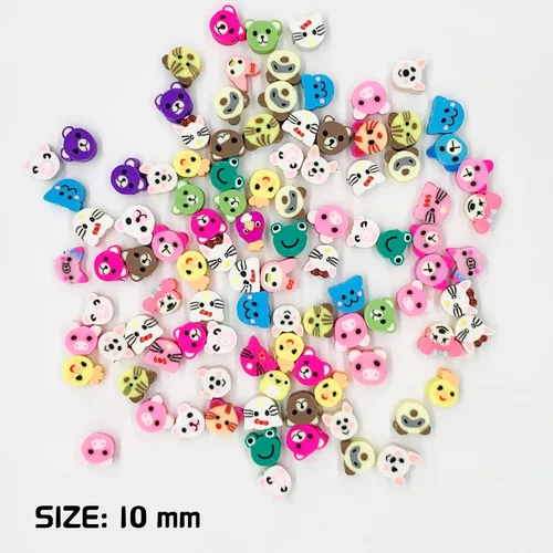 Miniatura 2 de 100 piezas de cuentas de arcilla polimérica Heishi de dibujos animados, cuentas espaciadoras para suministros de joyería DIY, pulseras, aretes