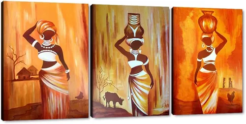 Miniatura 82 de MAMAGO Lienzo decorativo para pared, pintura de belleza dorada y negra, fotos de mujeres africanas, hermosos pósteres de mujer negra, impresiones