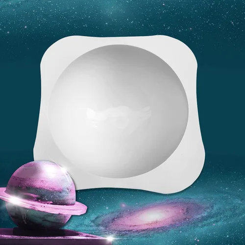 Miniatura 9 de Moldes de silicona grandes para bolas planetarias, molde de silicona esférica + 2 martillos de madera, molde redondo antiadherente para pasteles