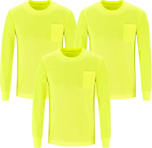 A-SAFETY Playera de manga larga de seguridad de alta visibilidad, personalizable con logotipo (XS-6XL)