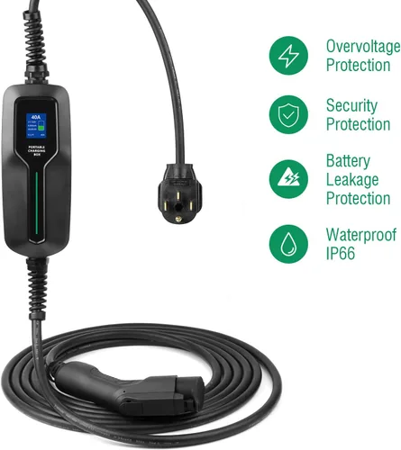 Miniatura 8 de Cargador EV de nivel 2 de 40 amperios, estación de carga portátil de 9.6KW de 25 pies NEMA 14-50 para vehículos eléctricos e híbridos