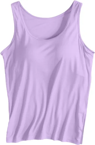Miniatura 18 de Camiseta sin mangas con brasier integrado para mujer, sin mangas, correa ancha, ropa de dormir básica, para entrenamiento, yoga, camisola acolchada