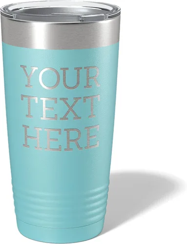Miniatura 27 de Vaso de acero inoxidable aislado con tapa de 20 onzas (17 colores) personalizado con recubrimiento en polvo, grabado personalizado, nombre