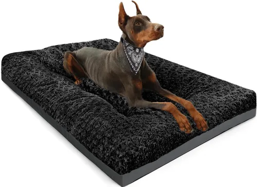 POCBLUE Cama Extra Grande para Perro, Alfombrilla de Felpa XXL Lavable para Jaula/Cages, Cama Antideslizante para Mascotas para Uso en