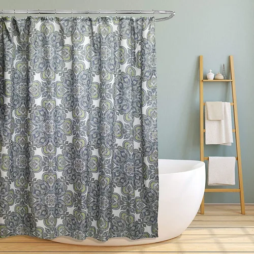 Miniatura 5 de Linen Store lona cortina de regadera de tela, 70"x70