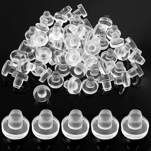 Miniatura 8 de Litoexpe Parachoques de vidrio con vástago, 30 piezas de agarres de goma transparente antideslizantes para mesa de patio espaciadores para muebles