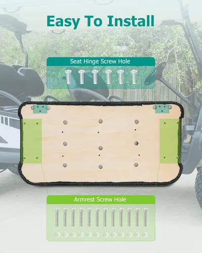Miniatura 7 de Cojines de repuesto para asiento de carrito de golf EZGO TXT 1994-2013, juego negro de 2 piezas