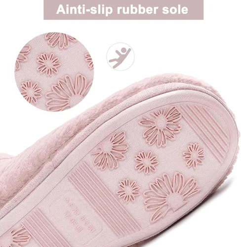 Miniatura 5 de HOMEHOT Pantuflas de invierno para mujer, cálidas, cómodas, suaves, forro de piel sintética, con forro polar