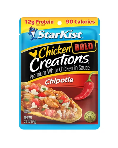 Miniatura 89 de StarKist Chicken Creations BOLD - Bolsa estilo búfalo (5 onzas, 12 unidades) Carne blanca totalmente cocida con alto contenido de proteínas, sin