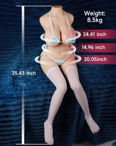 Miniatura 2 de Muñeca de torso realista compacta de 18.74 libras con pierna, masturbador masculino con pechos, coño anal llenos de gel, muñecas sólidas de TPE