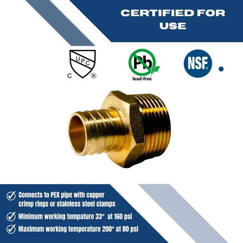 Miniatura 4 de Adaptador NPT macho de 1" Pex x 1", latón (1)