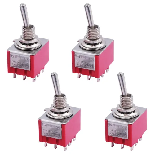 Miniatura 11 de Mxuteuk 8 piezas interruptor de palanca mini SPST interruptor en miniatura encendido/apagado 2 terminales 2 posiciones 6 A 125 V 3 A 250 V