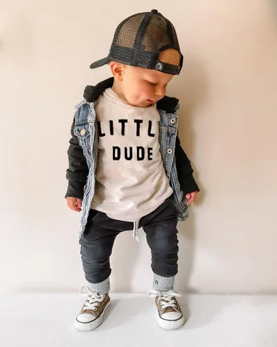 Miniatura 93 de Conjunto de 2 piezas de sudadera de manga larga con cuello redondo y pantalones casuales para bebés y niños pequeños
