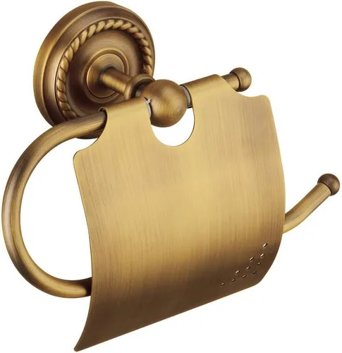 Miniatura 12 de Accesorios de baño de latón antiguo, juego de accesorios de baño para montar en la pared, toallero, soporte para papel higiénico y gancho para bata