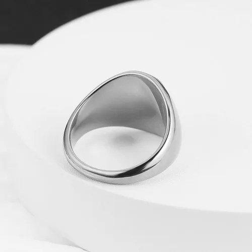 Miniatura 3 de HZMAN Anillo de boda de acero inoxidable gótico con piedra de ojo de tigre grande para hombres y mujeres, tamaño 7-14, Metal,