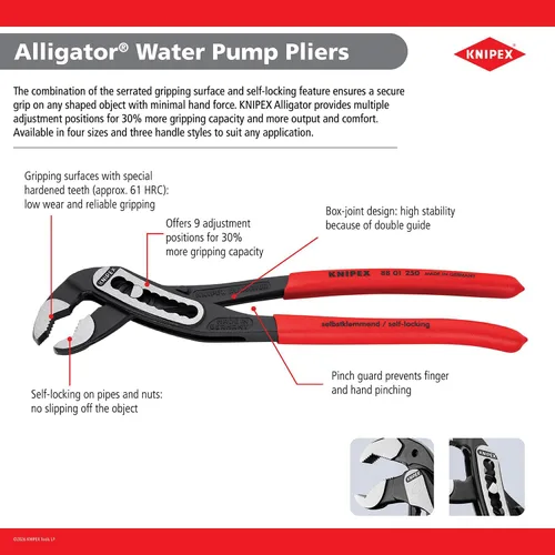 Miniatura 4 de KNIPEX Tools - Pinza para bomba de agua tipo cocodrilo (8801250), 10 pulgadas