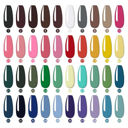 Miniatura 4 de YJMyujimi Paleta de gel gel de pintura para arte de uñas no limpie 40 colores cuadrados individuales UV LED para bricolaje salón de uñas tpo hema
