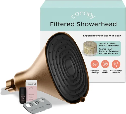 Canopy Cabezal de ducha filtrado - Filtro de cabezal de ducha de alta presión para agua dura - Filtro de ducha para eliminar impurezas para cuero