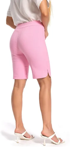 Miniatura 4 de Pantalones cortos de vestir con dobladillo de tulipán súper elásticos para mujer, con bolsillos, tallas regulares, pequeñas y grandes