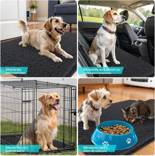 Miniatura 7 de Olanly Tapete para puerta de perro y patas fangosas, absorbe la humedad y la suciedad, antideslizante, lavable, de felpilla de secado rápido