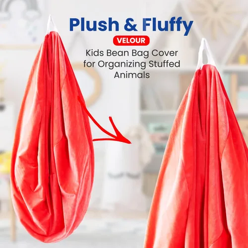 Miniatura 2 de Cheer Collection Bolsa de almacenamiento de gran tamaño, organizador de almacenamiento de juguetes de felpa para niños y silla puff con asa, bolsa