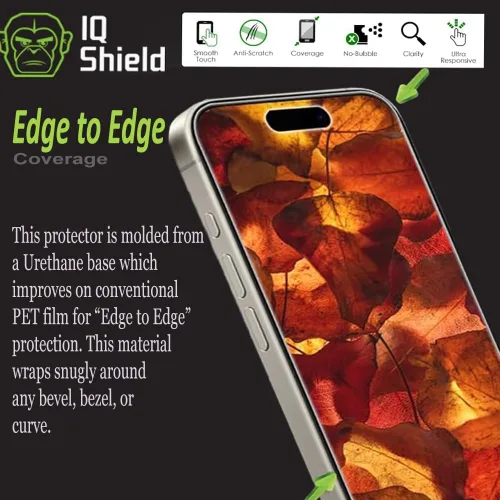 Miniatura 6 de IQShield Paquete de 2 protectores de pantalla para iPhone 15 Pro Max, fácil de instalar, ultra fino, antiarañazos, antiburbujas, resistente a
