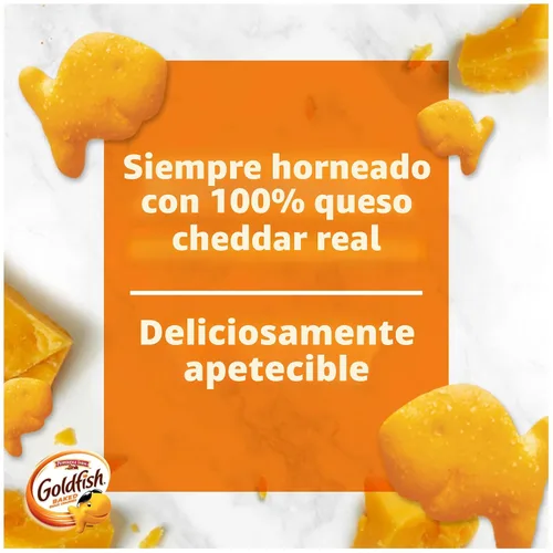 Miniatura 2 de Goldfish Galletas de Queso Cheddar, Galletas de Snack Horneadas, Paquetes de Snack de 1 onza para Llevar, Caja de 20