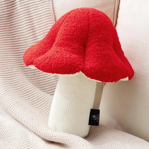 Miniatura 11 de Phantoscope Almohada Decorativa en Forma de Hongo, Almohadas Decorativas de Vellón Teddy Suave en Forma de Hongo, Lindo Cojín en Forma 3D para Sofá