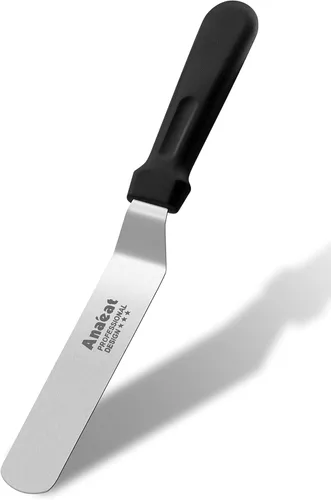 Miniatura 9 de Anaeat Espátulas de glaseado, juego de 2 espátulas profesionales en ángulo con cuchillas de acero inoxidable de 6 pulgadas, 8 pulgadas, cuchillo